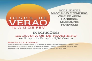 Inscrições para os Jogos de Verão começam na segunda-feira