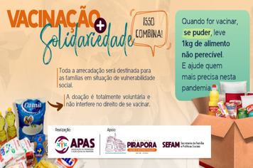 APAS LANÇA CAMPANHA DE DOAÇÃO DE ALIMENTOS DURANTE IMUNIZAÇÃO EM PIRAPORA