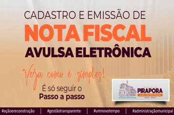 Veja as instruções para cadastrar e acessar a Nota Fiscal Avulsa Eletrônica