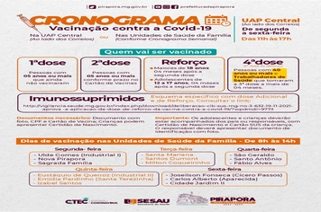 Cronograma de vacinação contra Covid-19