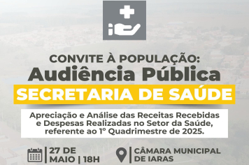 Convite a população: Audiência Pública