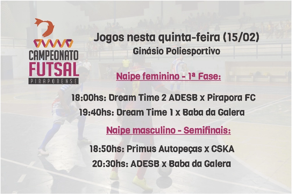 Piraporense de futsal será retomado com disputa das semifinais