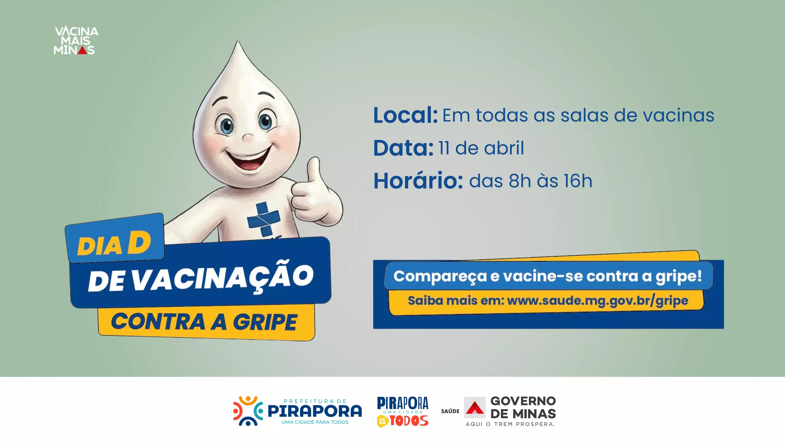 Vacinação contra a gripe já começou em Pirapora